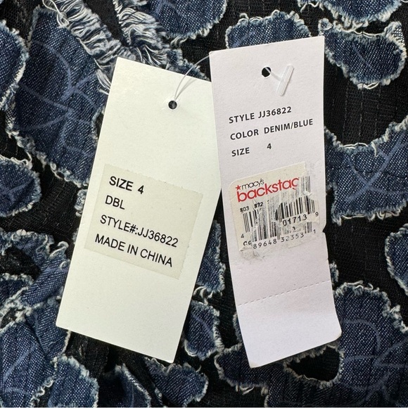 NWT Julia Jordan Denim Blue Floral Appliqué Mini Dress Sz 4 - Picture 8 of 14